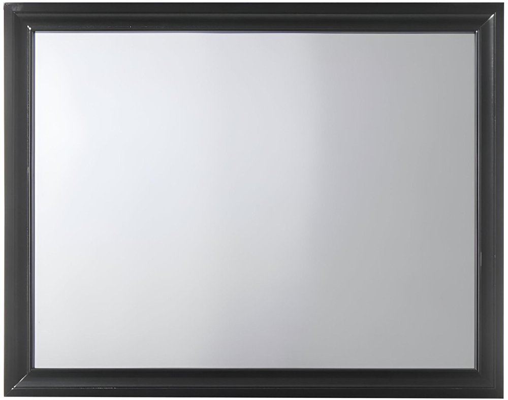 Black Wood Dresser Mount Framed Mirror - 36-inch