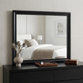 Black Wood Dresser Mount Framed Mirror - 36-inch