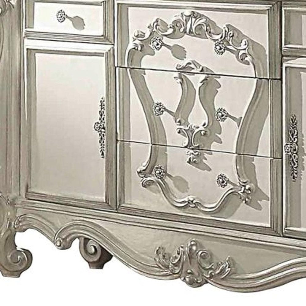 White Solid Wood Five Drawer Dresser - 47-inch