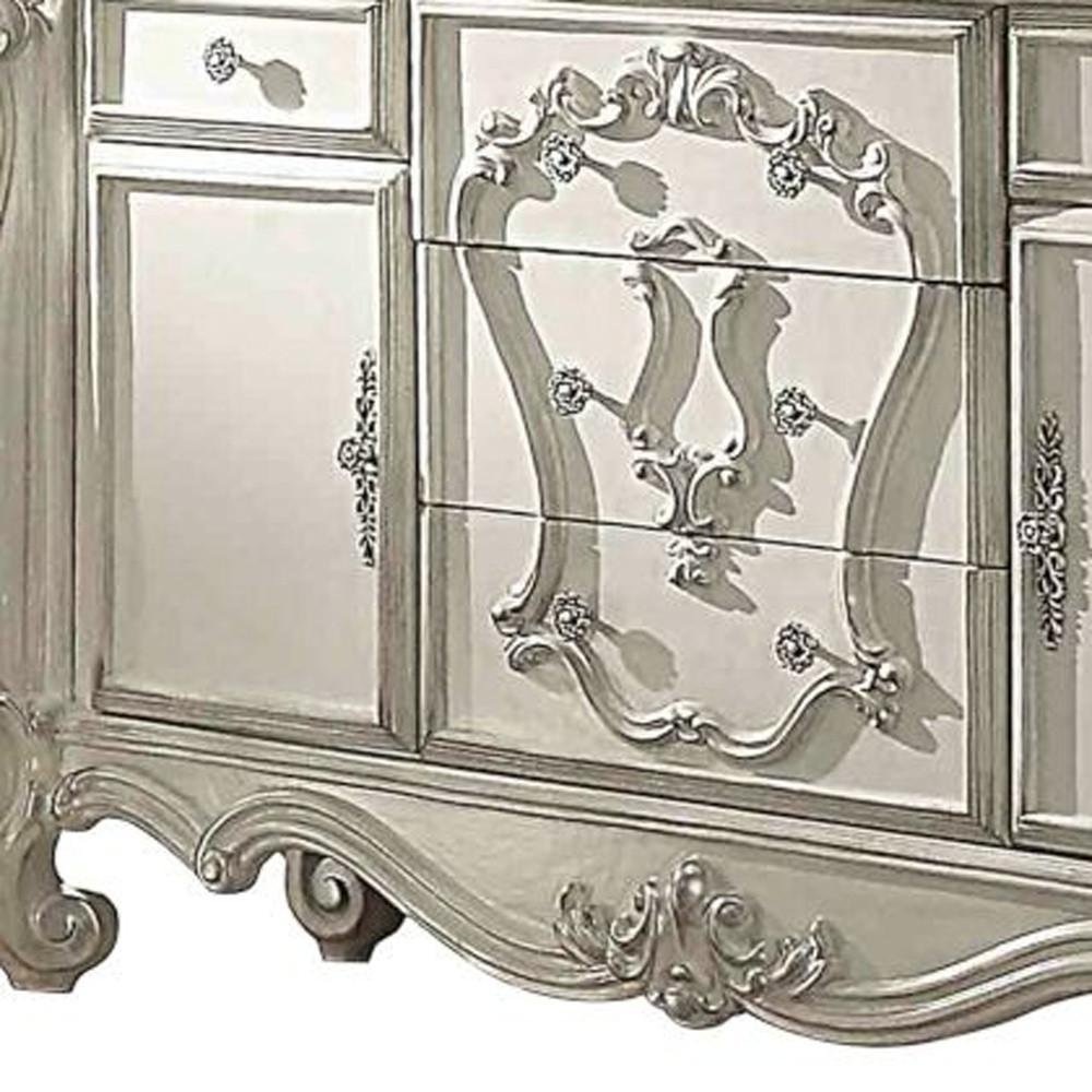 White Solid Wood Five Drawer Dresser - 47-inch