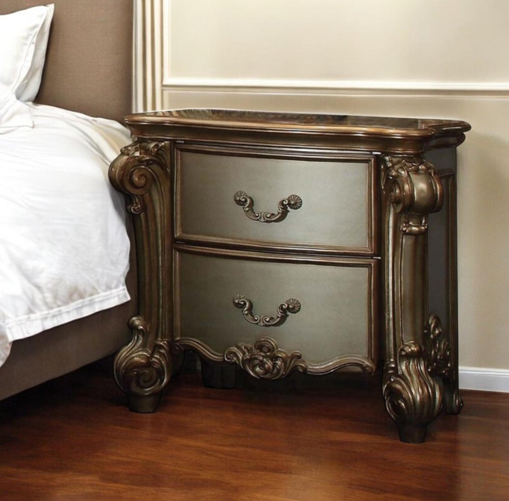 Bone Wood Two Drawer Nightstand - 30-inch