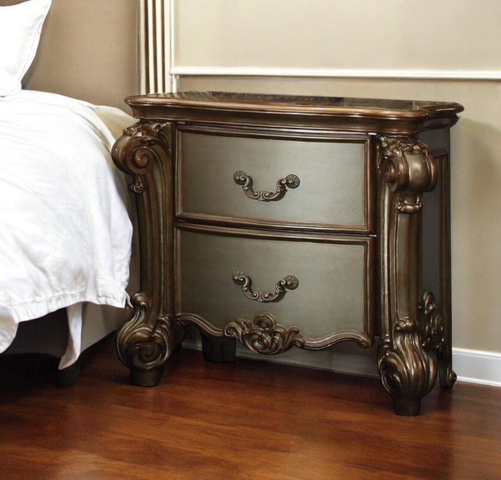 Bone Wood Two Drawer Nightstand - 30-inch