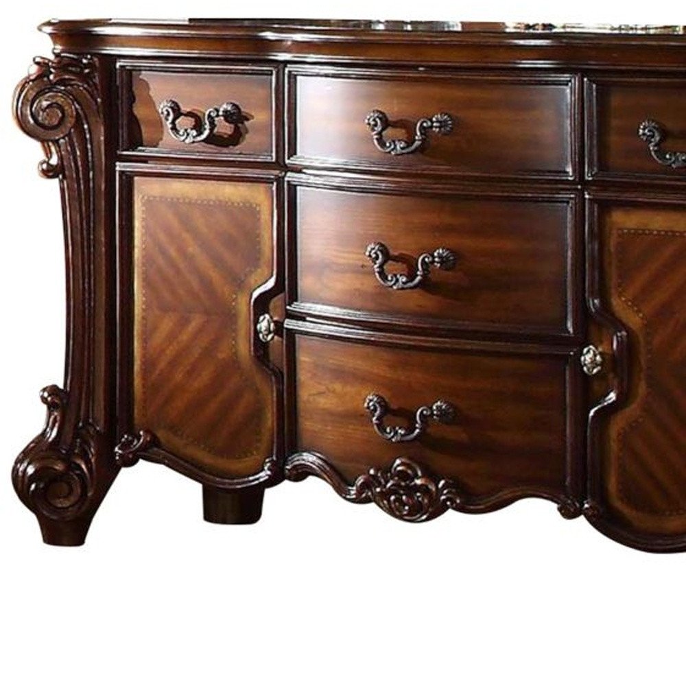 Solid Wood Five Drawer Dresser - 71-inch