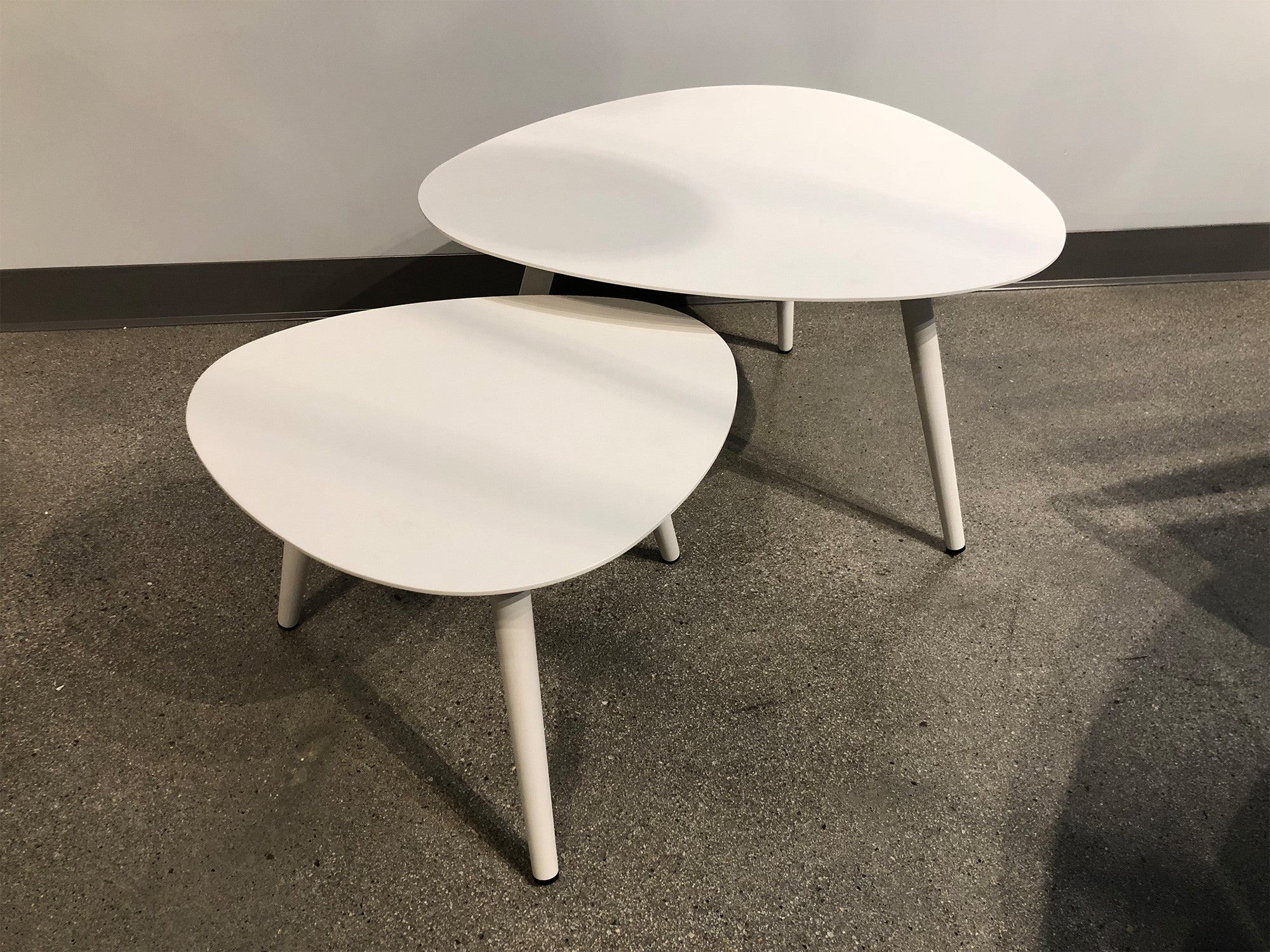 White Aluminum End Table - 14-inch