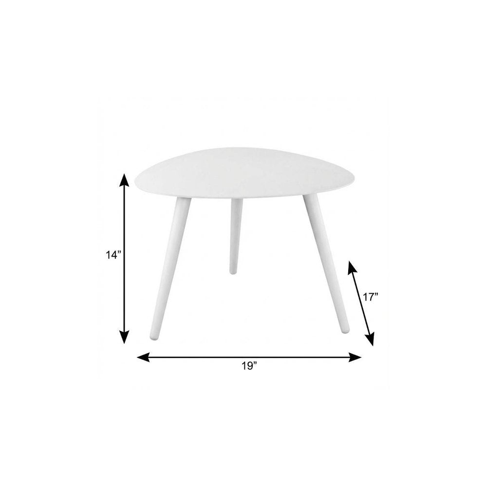 White Aluminum End Table - 14-inch