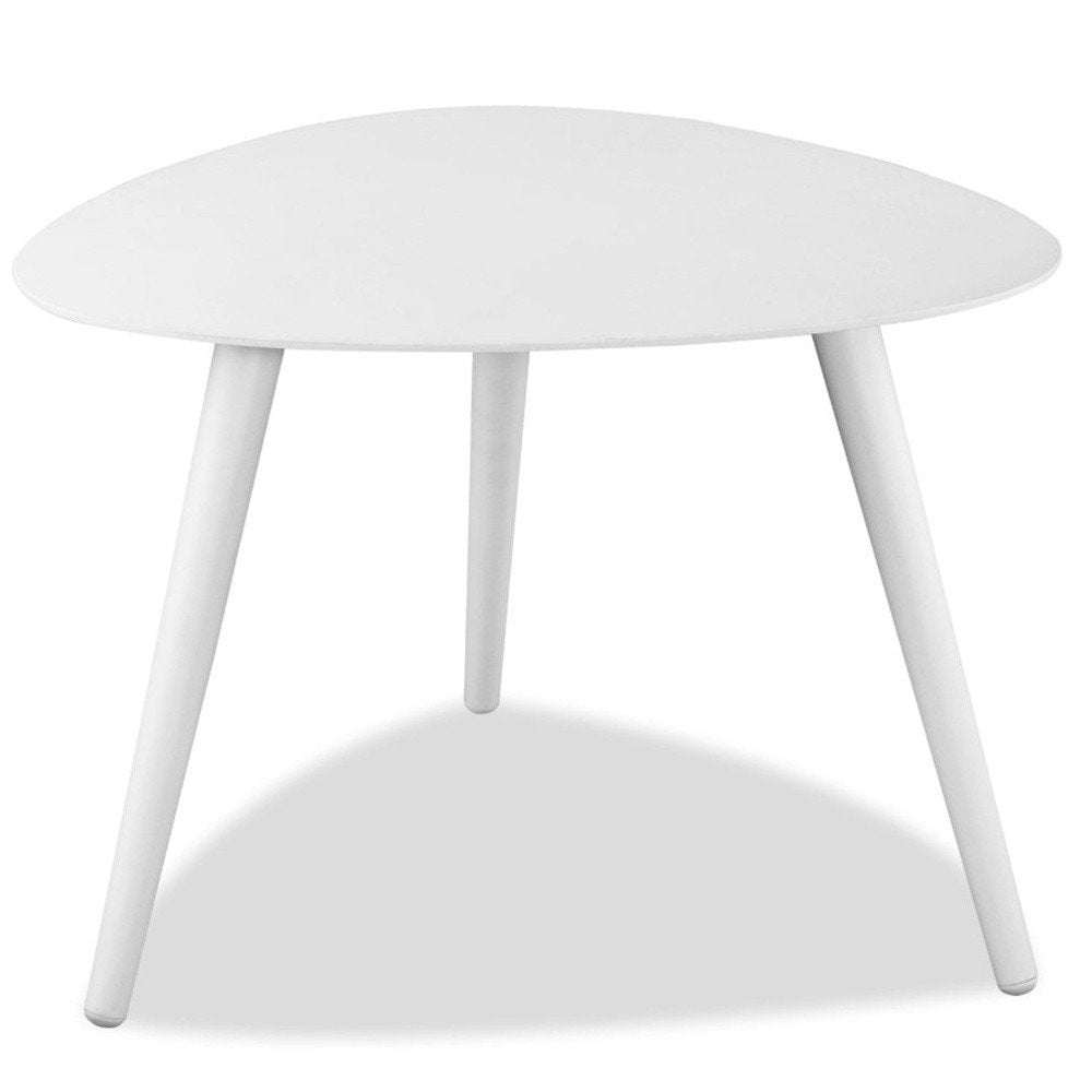 White Aluminum End Table - 14-inch
