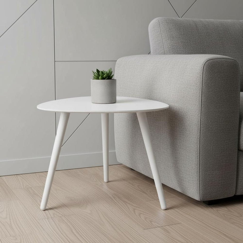 White Aluminum End Table - 14-inch