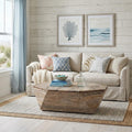 Natural Wood Octagon Distressed Lift Top Abstract Coffee Table