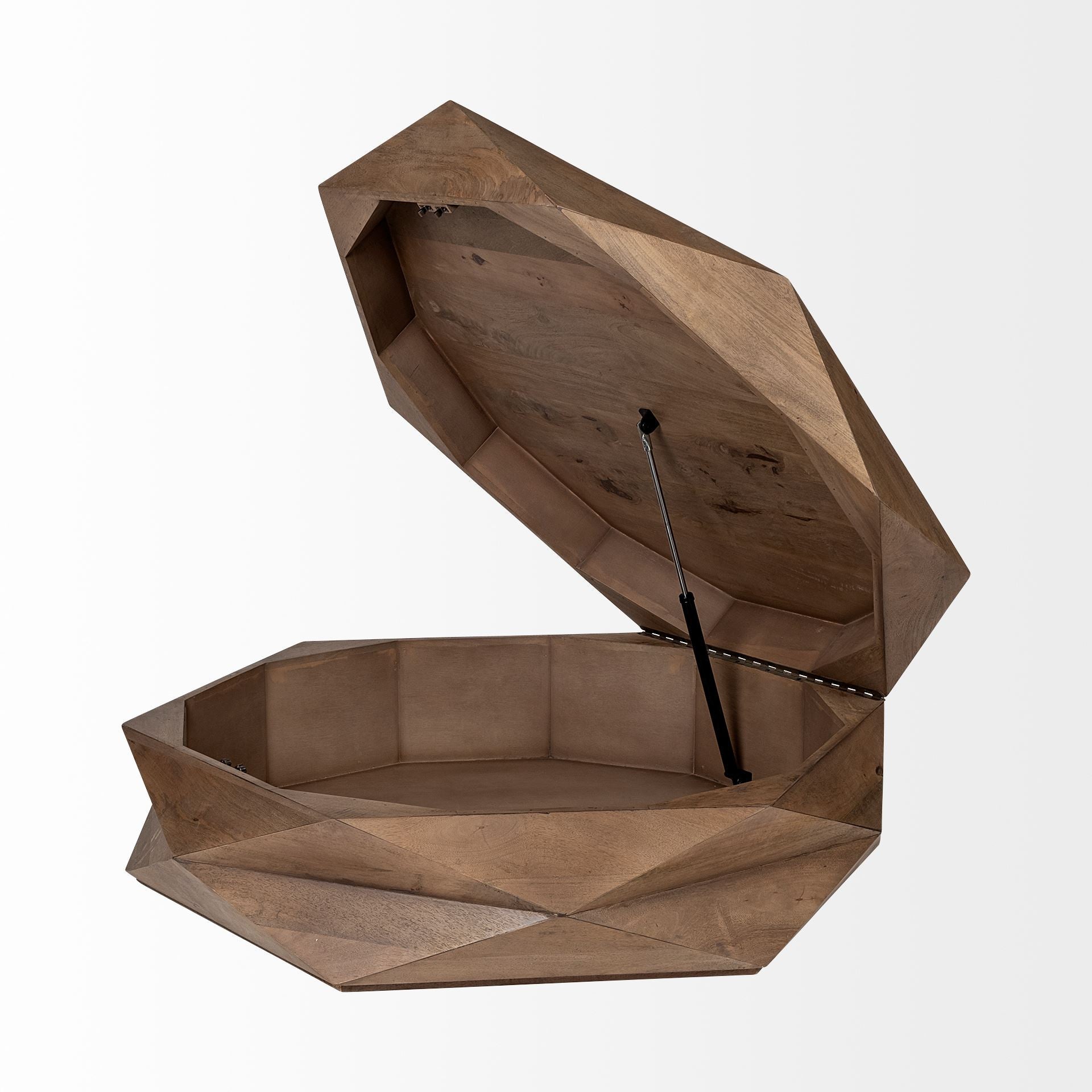 Brown Wood Hexagon Coffee Table - 48-inch