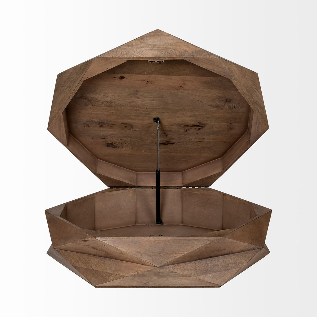 Brown Wood Hexagon Coffee Table - 48-inch
