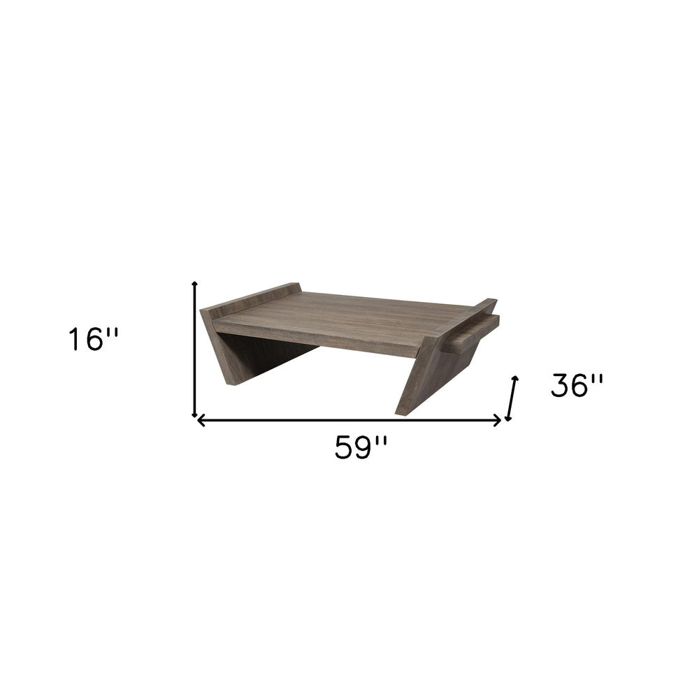 Brown Wood Coffee Table - 59-inch
