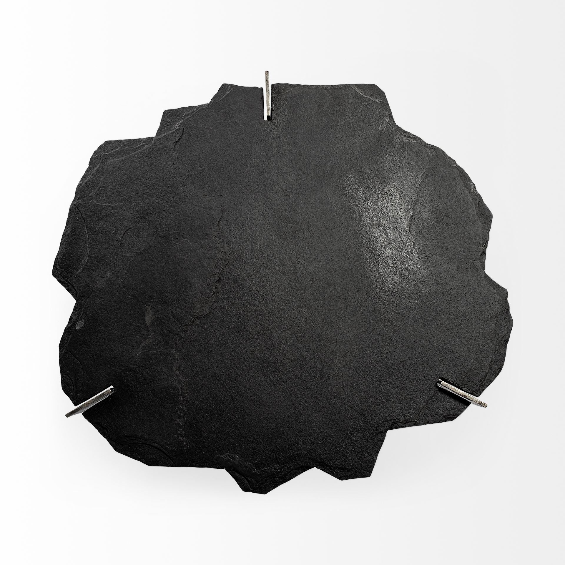 Black and Gold Stone and Iron Free Form Distressed Coffee Table