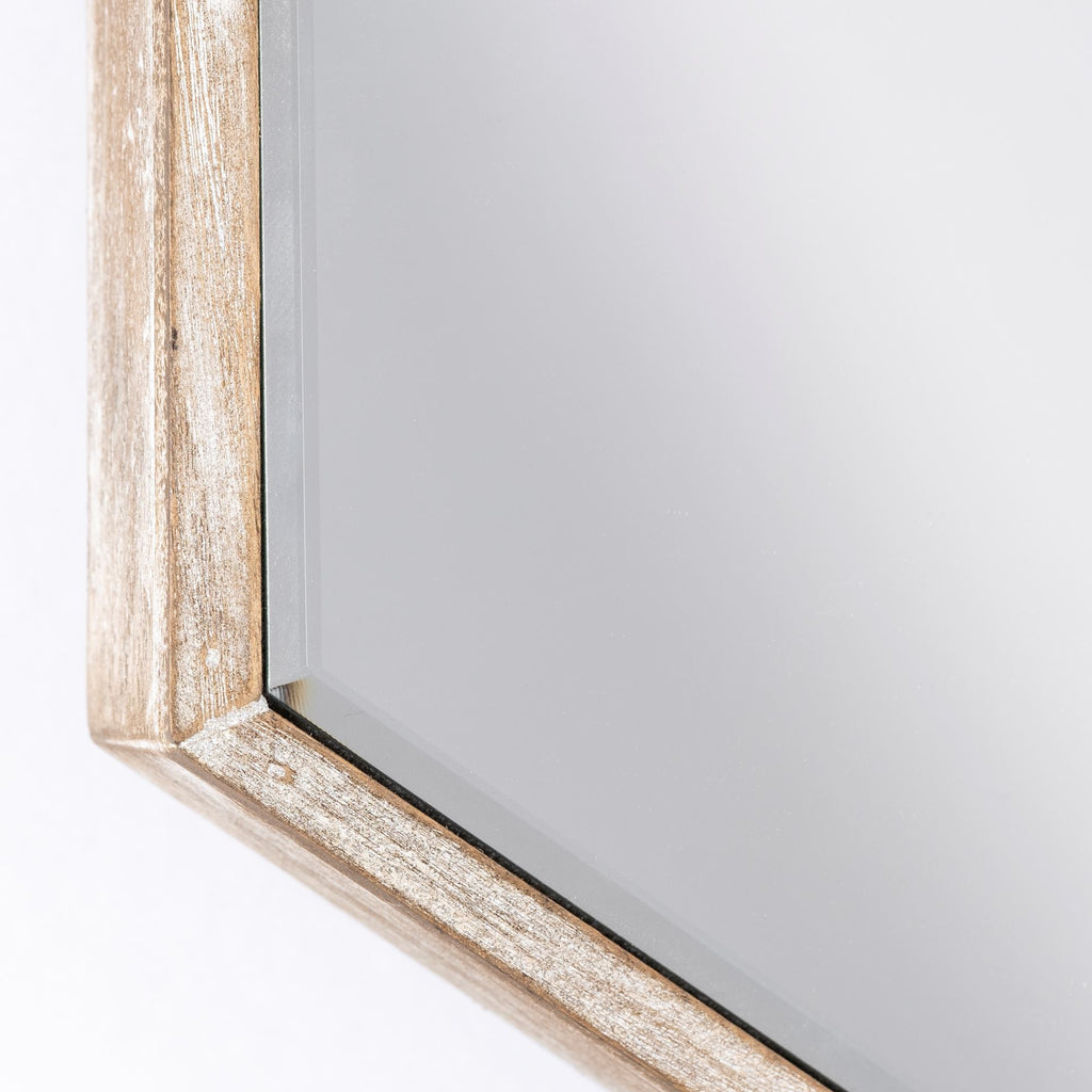 Natural Novelty Wood Framed Accent Mirror - 12-inch