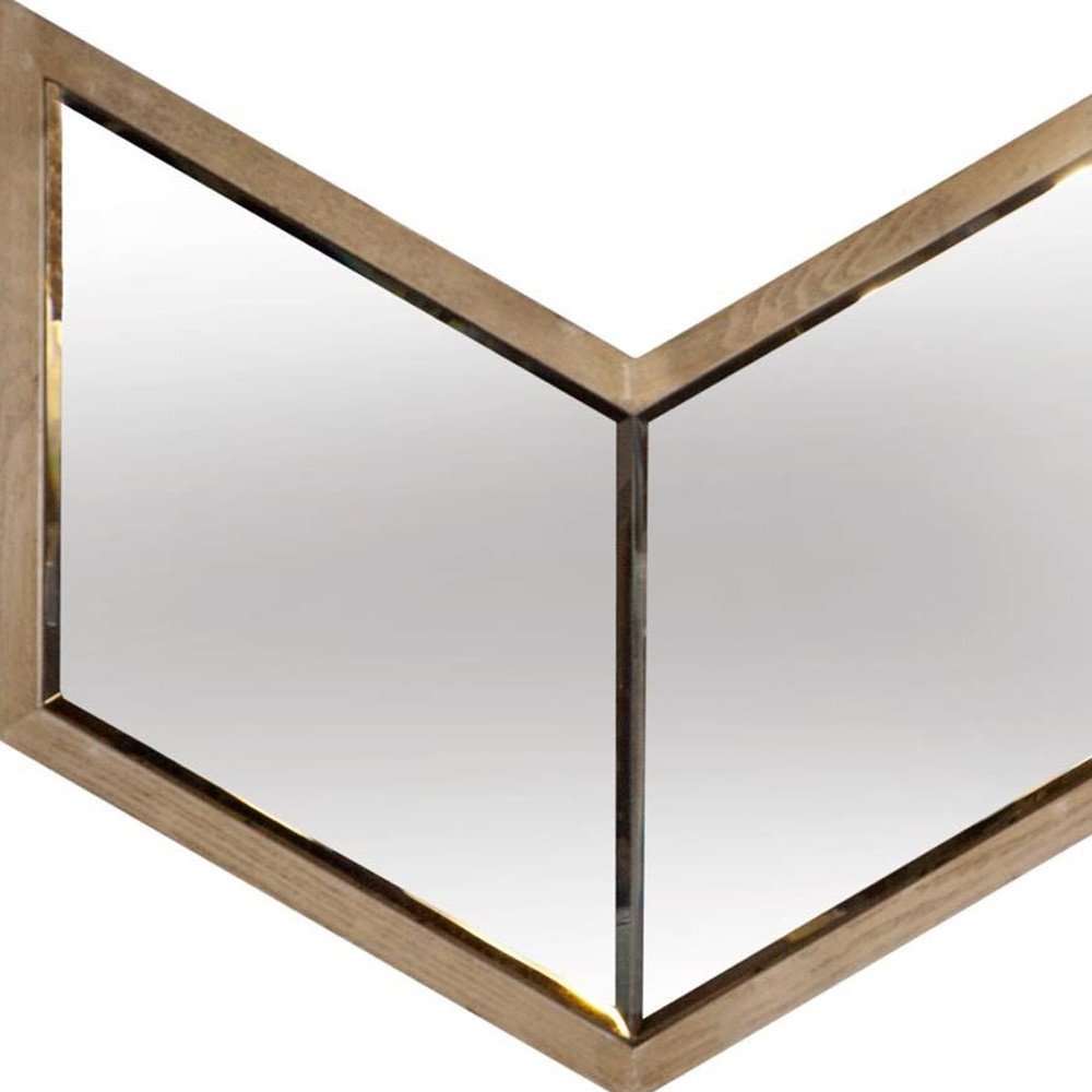 Natural Novelty Wood Framed Accent Mirror - 23-inch