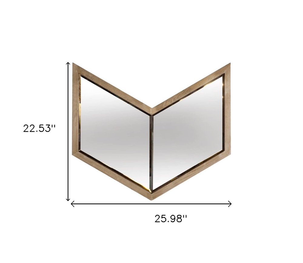 Natural Novelty Wood Framed Accent Mirror - 23-inch