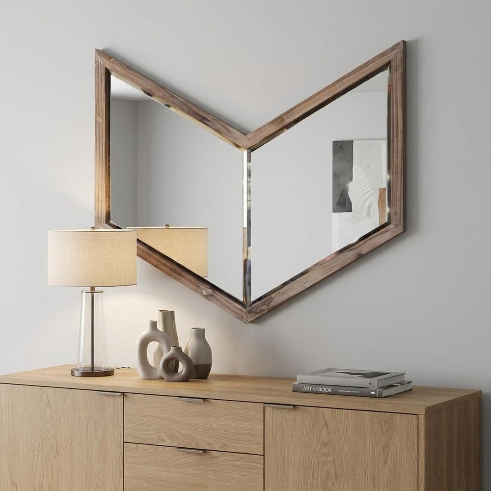 Brown Novelty Framed Accent Mirror - 23-inch