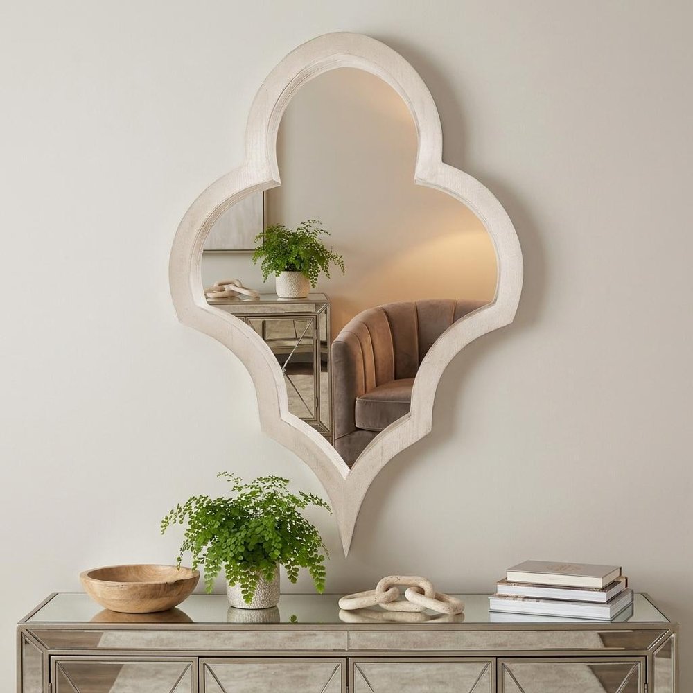 Natural Novelty Wood Framed Accent Mirror - 34-inch