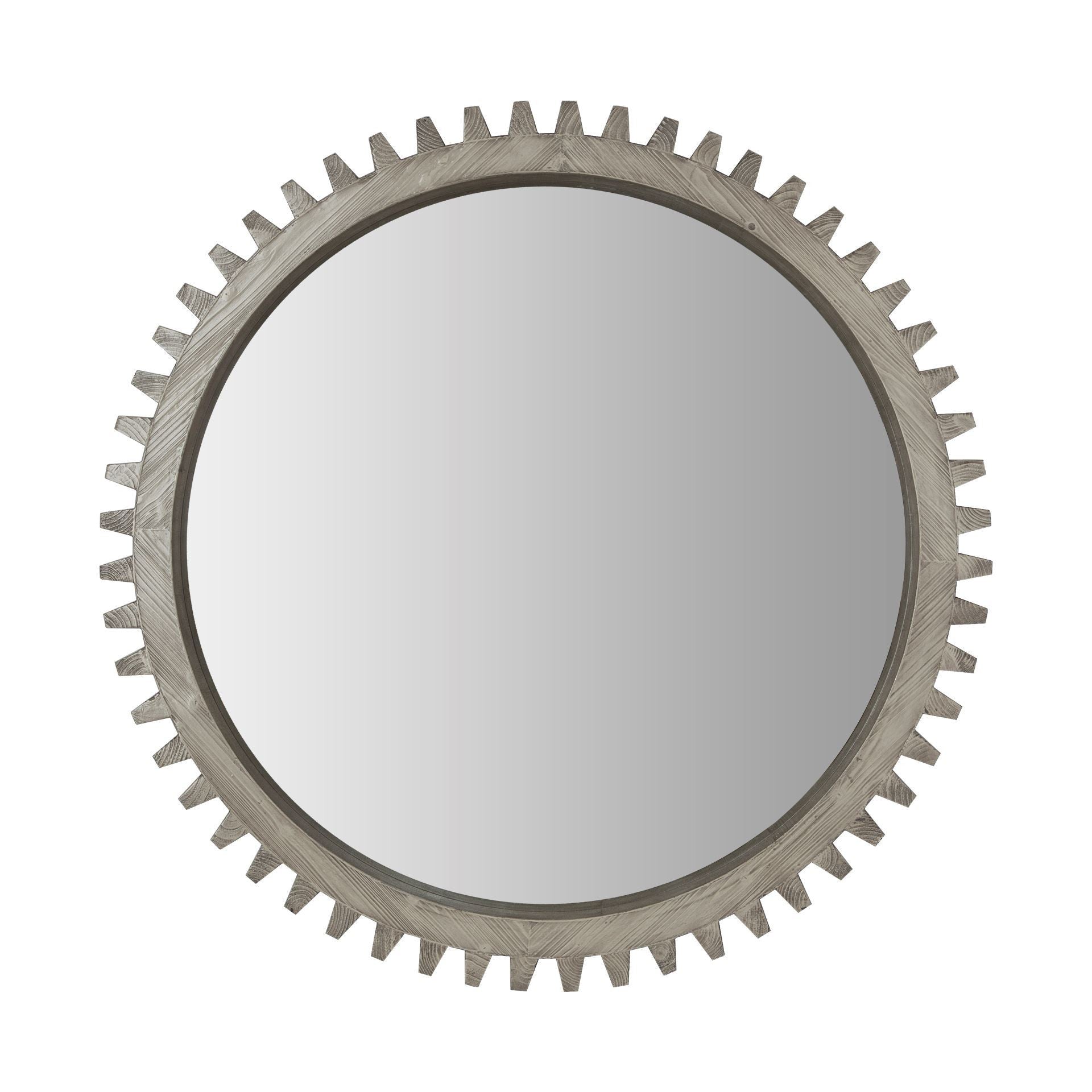 Silver Abstract Wood Framed Accent Mirror - 44-inch