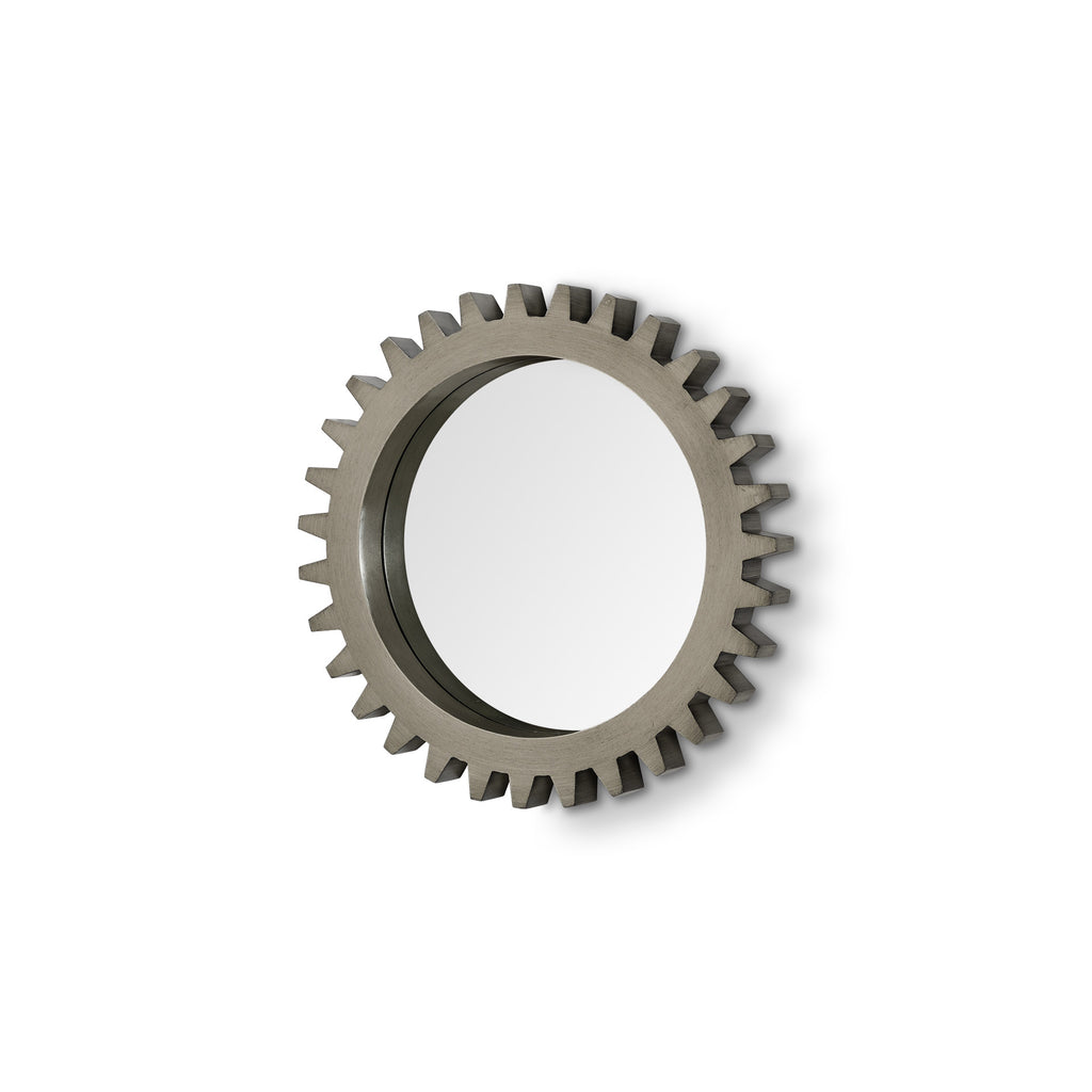 Gray Abstract Wood Framed Accent Mirror - 26-inch