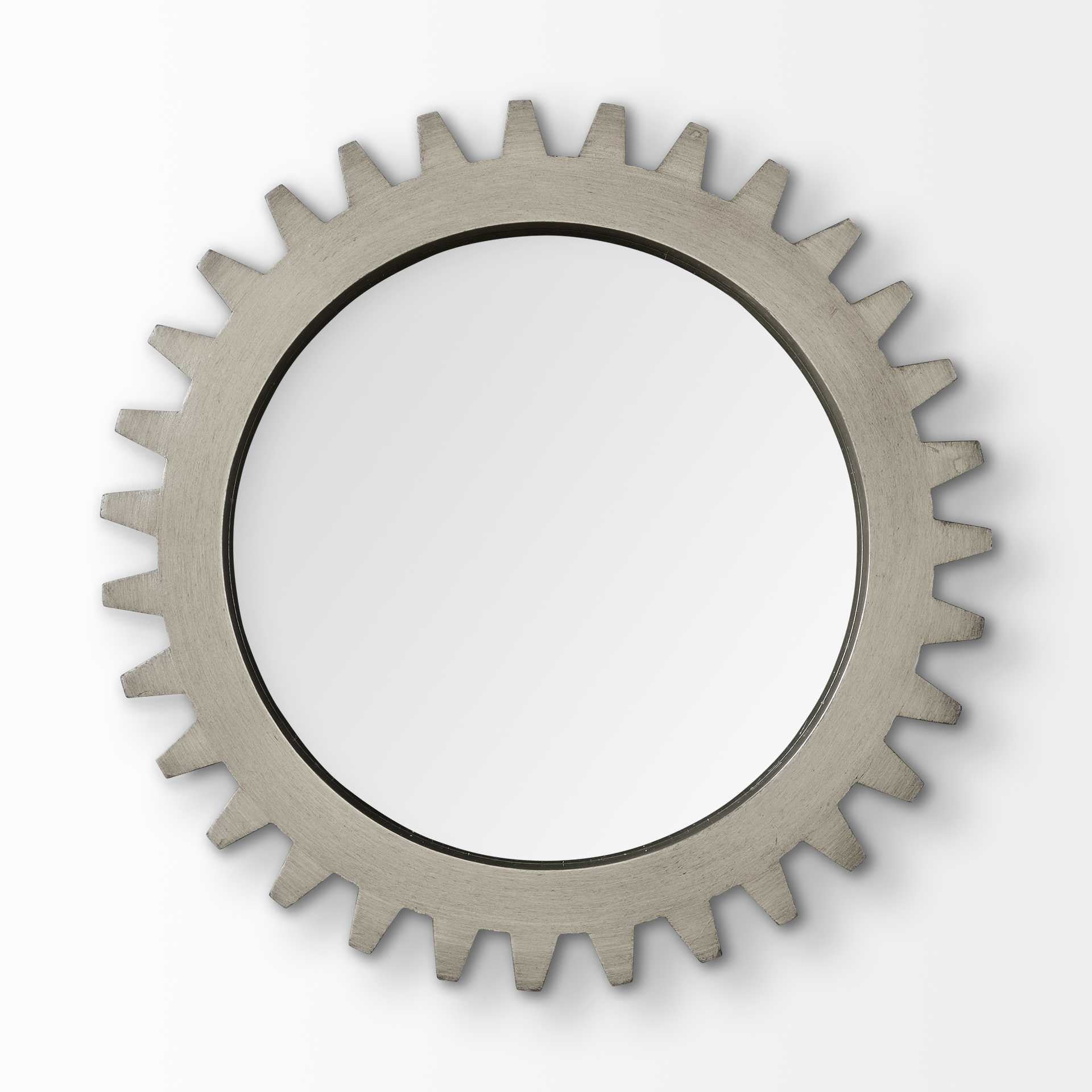 Gray Abstract Wood Framed Accent Mirror - 26-inch