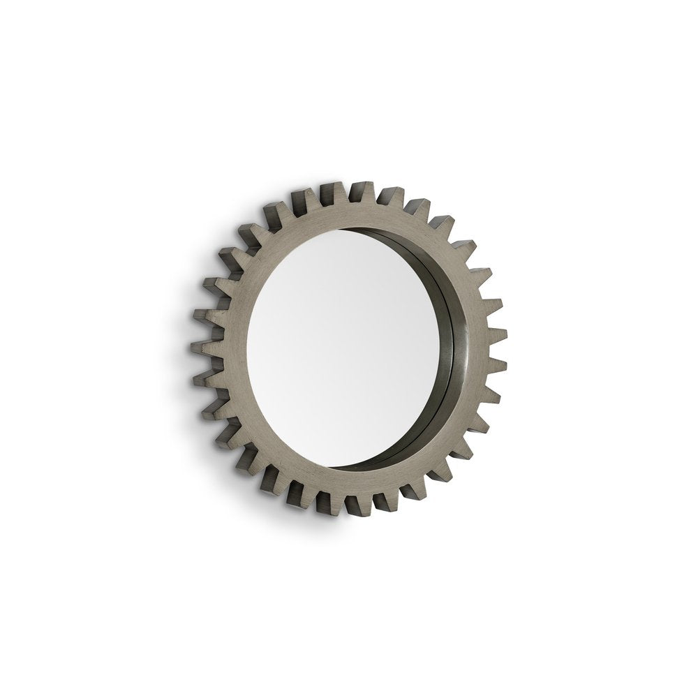 Gray Abstract Wood Framed Accent Mirror - 26-inch
