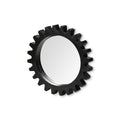 Black Cog Round Metal Frame Wall Mirror - 26-inch