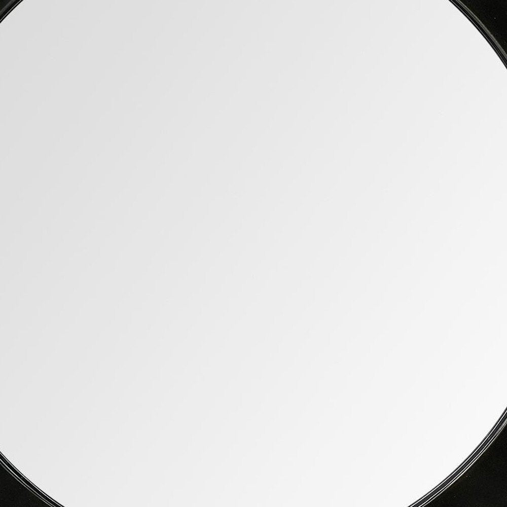Black Cog Round Metal Frame Wall Mirror - 26-inch
