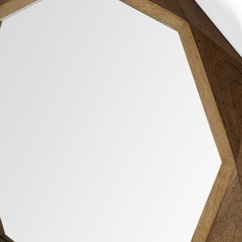 Brown Solid Wood Octagon Framed - 32-inch
