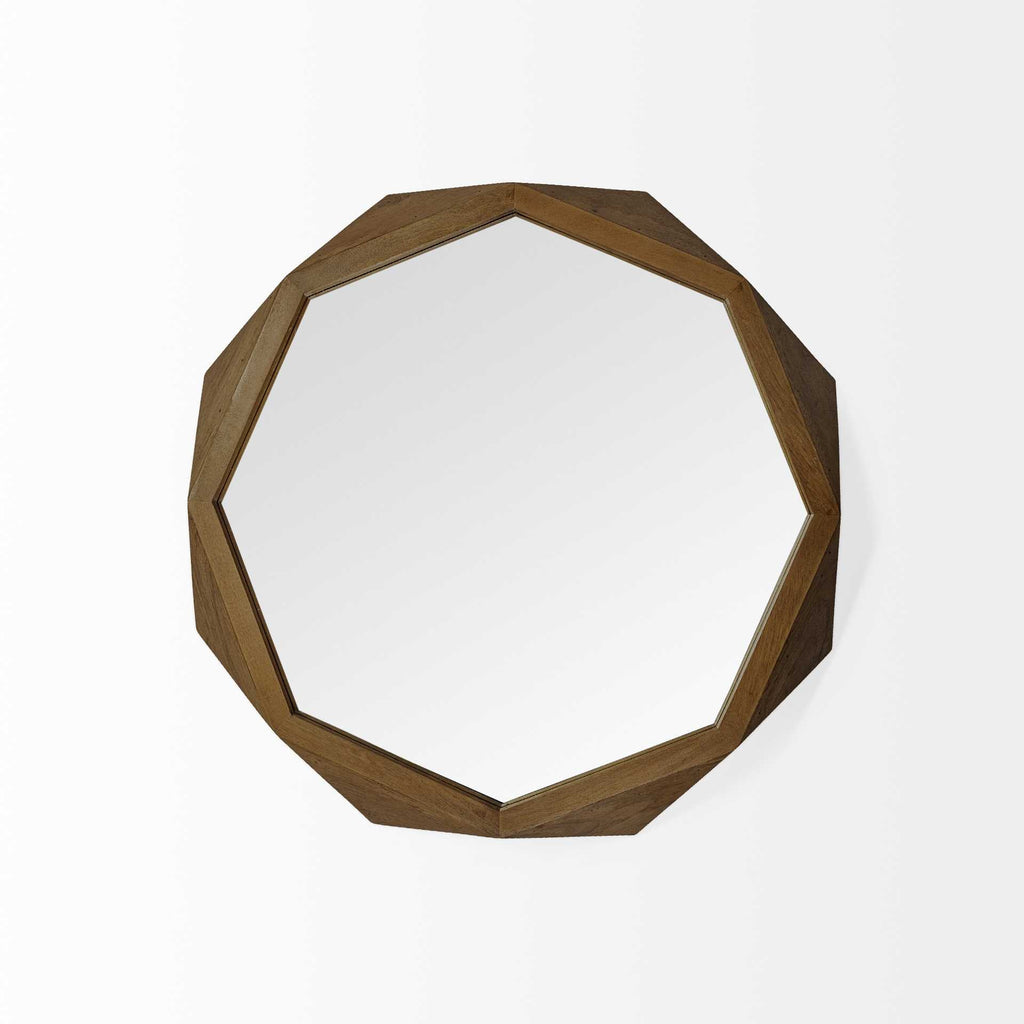 Brown Solid Wood Octagon Framed - 32-inch