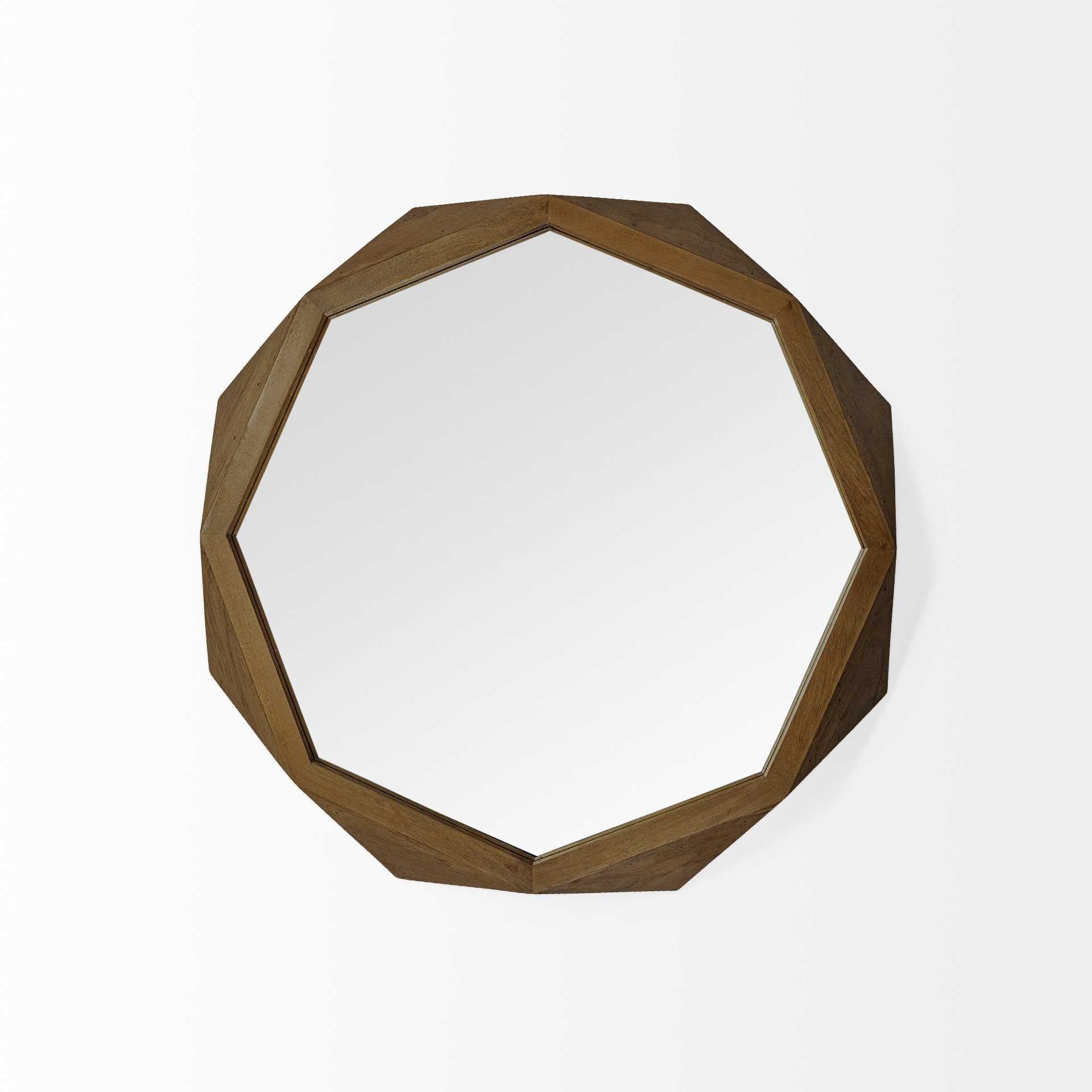 Brown Solid Wood Octagon Framed - 32-inch