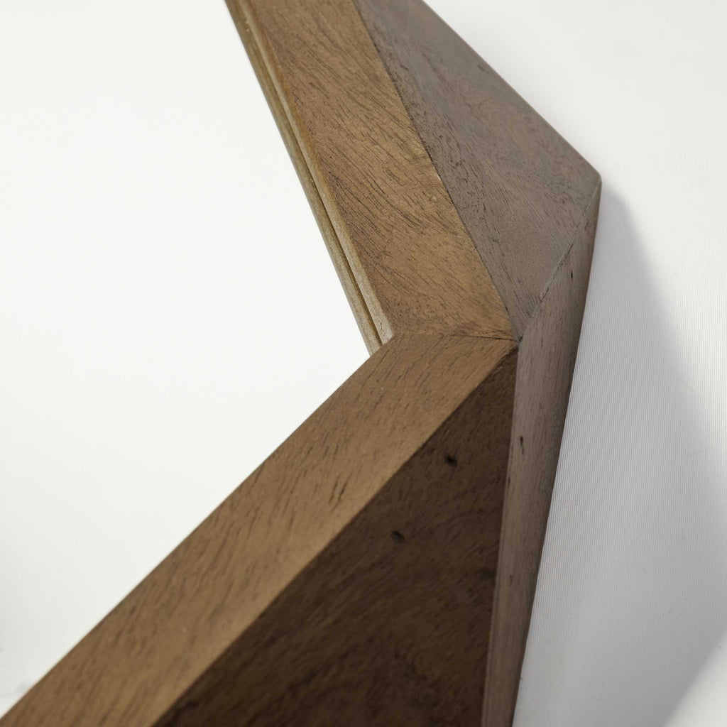 Brown Solid Wood Octagon Framed - 32-inch