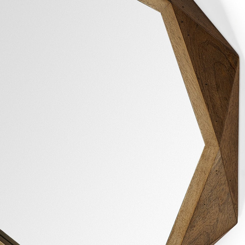 Brown Solid Wood Octagon Framed - 32-inch