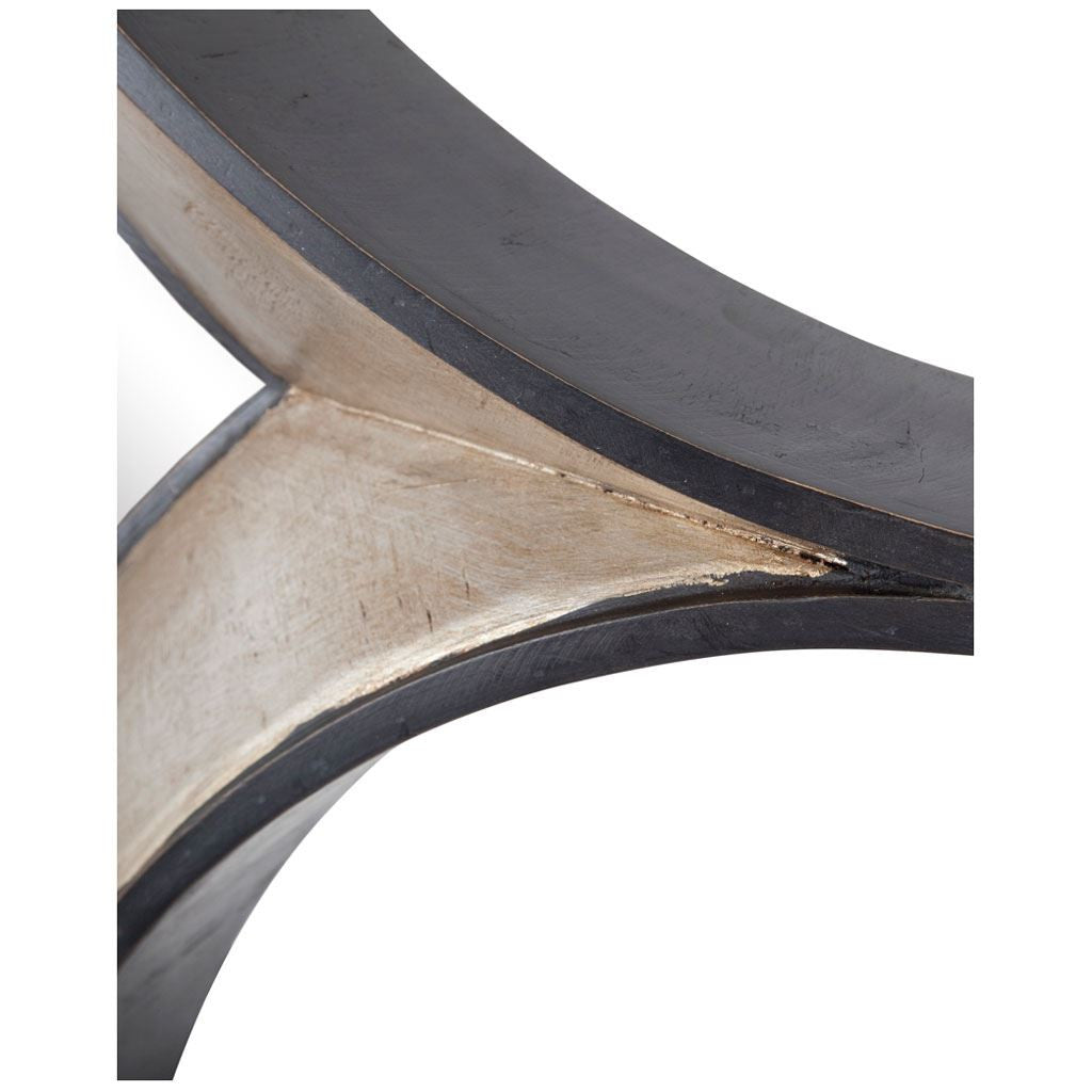 Dark Brown Wood Diamond Framed Accent Mirror - 17-inch