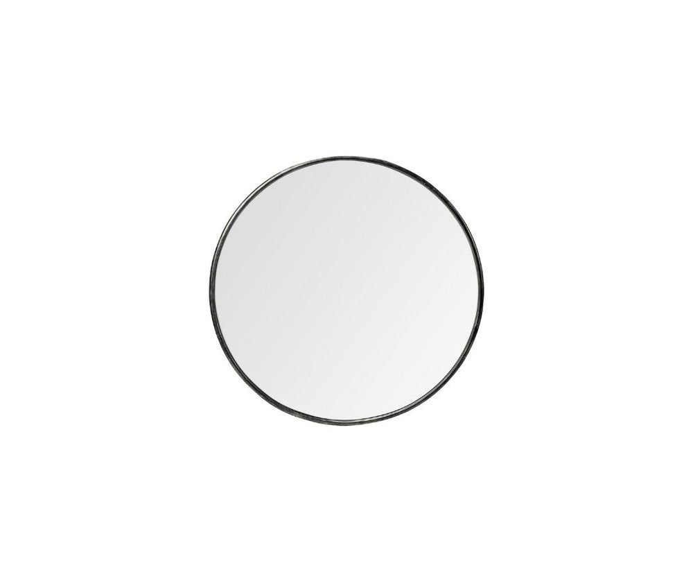 Round Black Metal Frame Wall Mirror - 47-inch