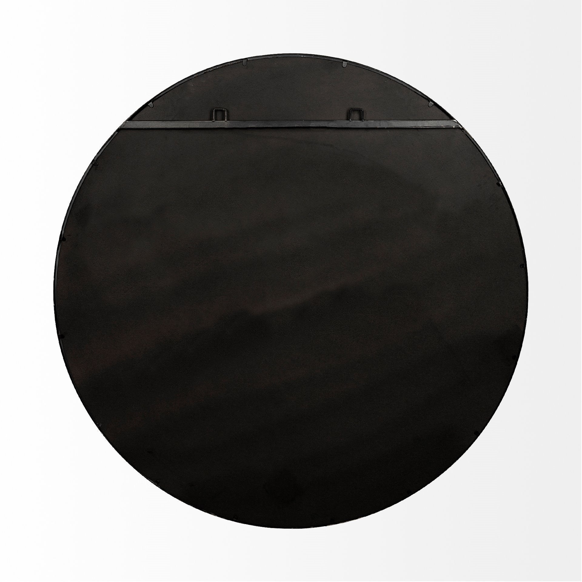 Round Black Metal Frame Wall Mirror - 47-inch
