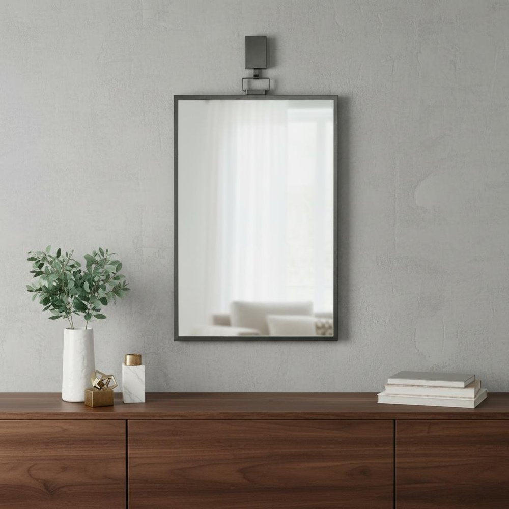 Gunmetal Metal Framed Accent Mirror - 44-inch