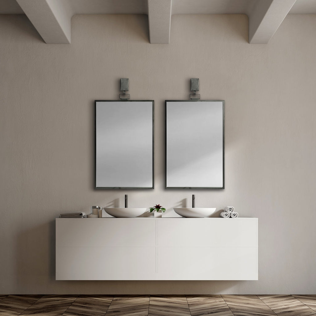 Gunmetal Metal Framed Accent Mirror - 44-inch