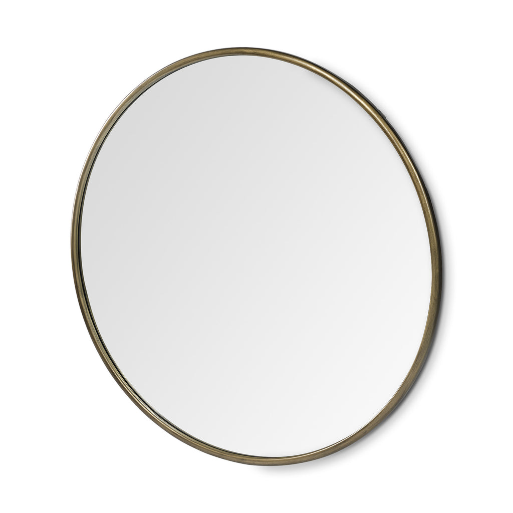 Gold Round Metal Framed Accent Mirror - 47-inch