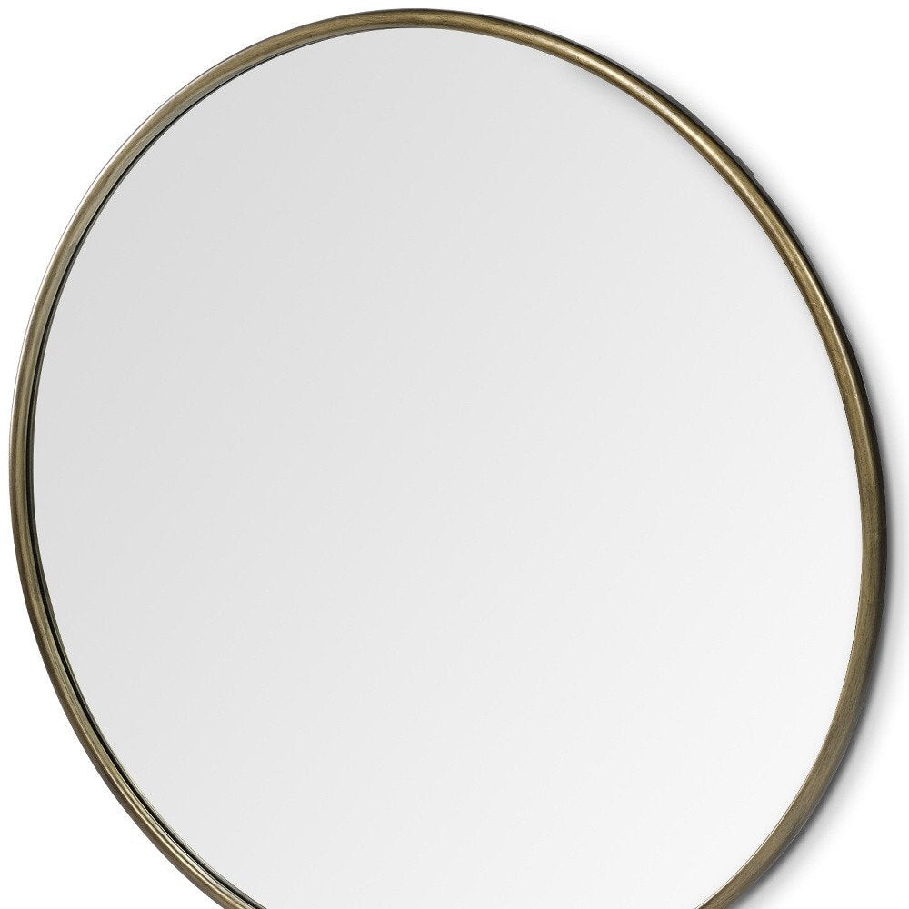 Gold Round Metal Framed Accent Mirror - 47-inch