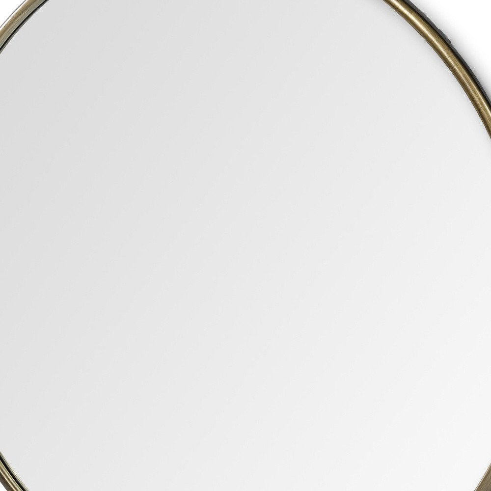 Gold Round Metal Framed Accent Mirror - 47-inch