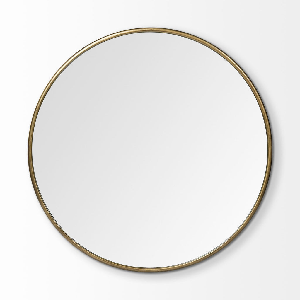 Gold Round Metal Framed Accent Mirror - 47-inch