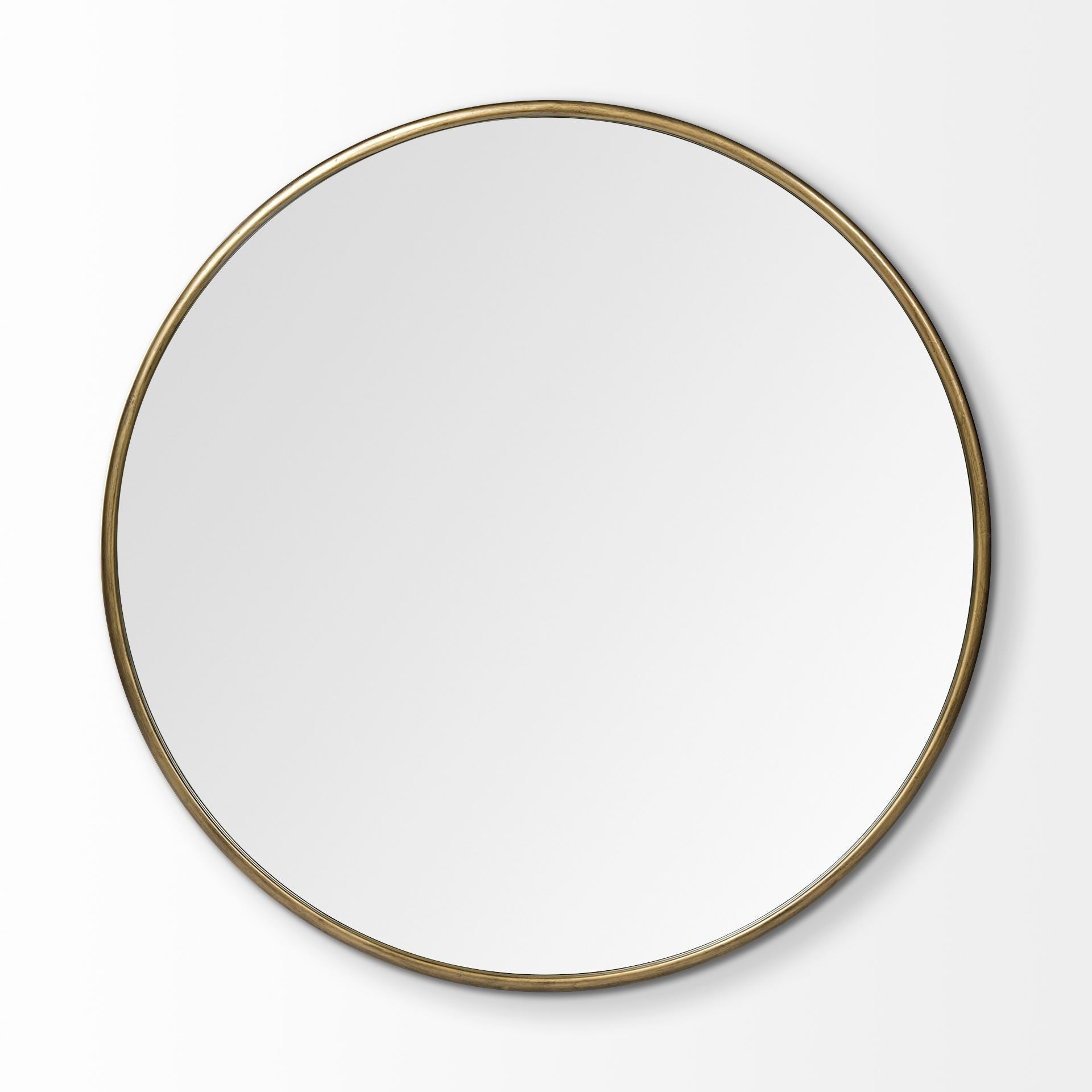 Gold Round Metal Framed Accent Mirror - 47-inch