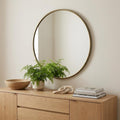 Gold Round Metal Framed Accent Mirror - 47-inch