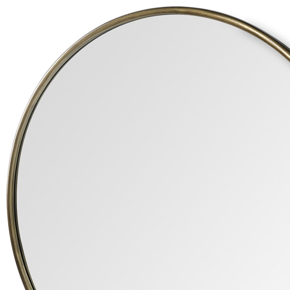 Gold Round Metal Framed Accent Mirror - 47-inch