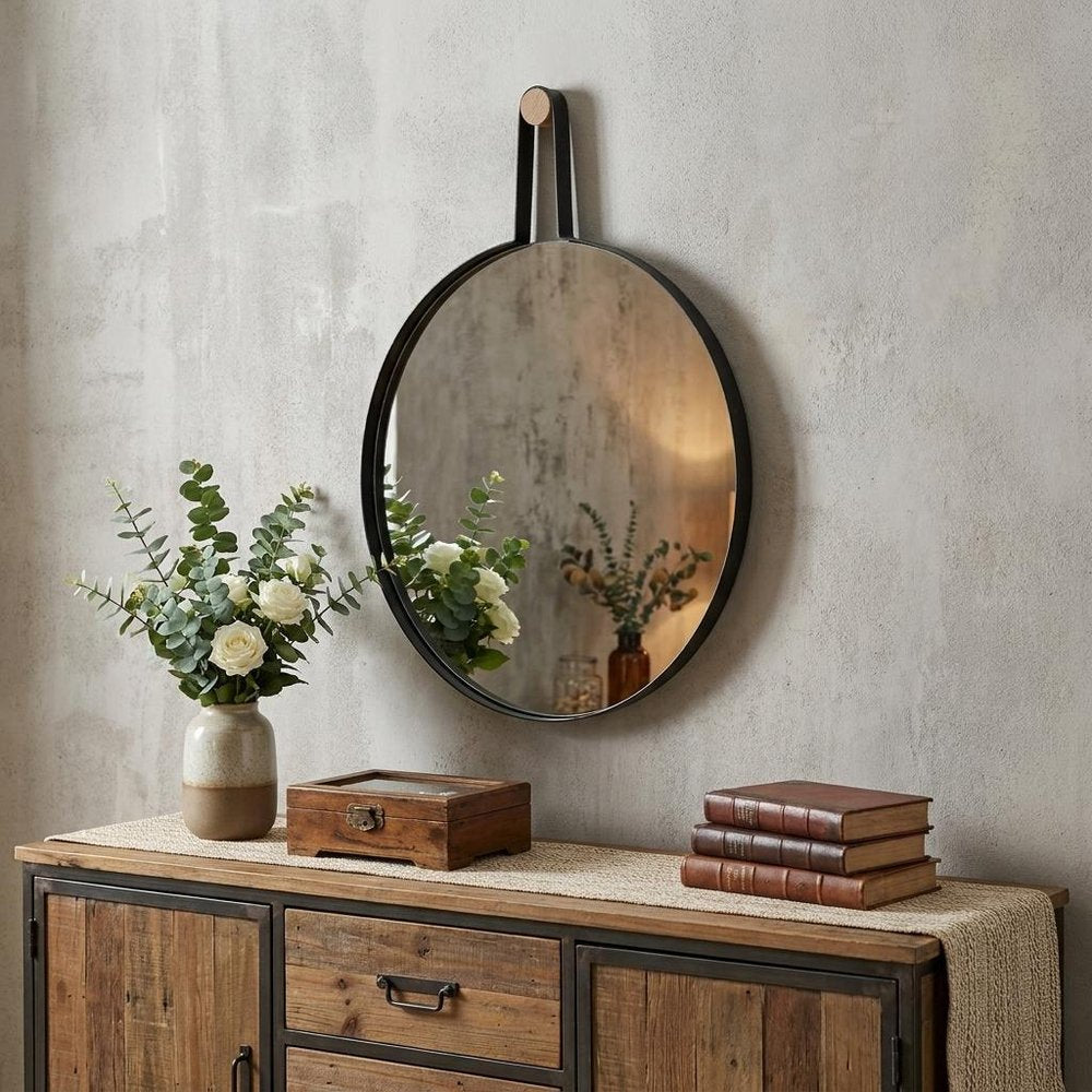 Black Wood Mirror - 26-inch