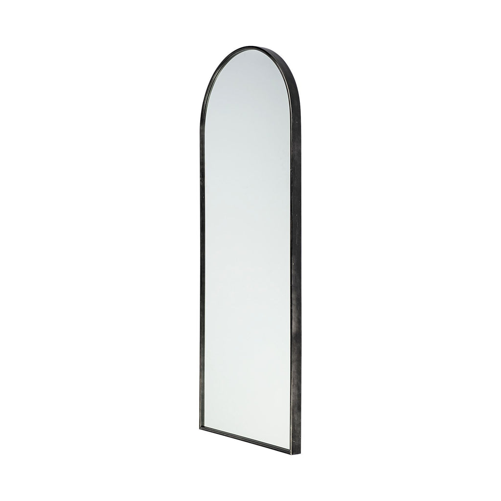 Black Metal Arch Framed Full Length Hanging Mirror - 70-inch