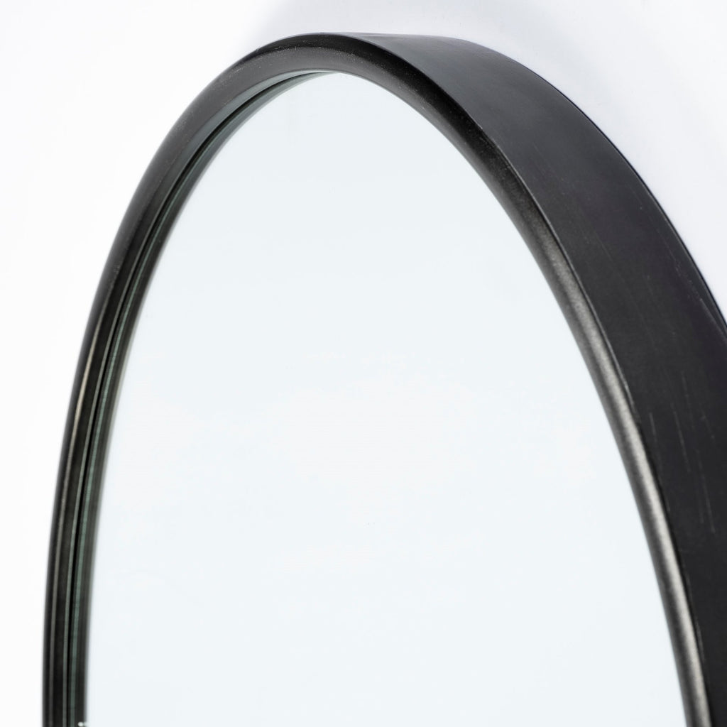Black Metal Arch Framed Full Length Hanging Mirror - 70-inch