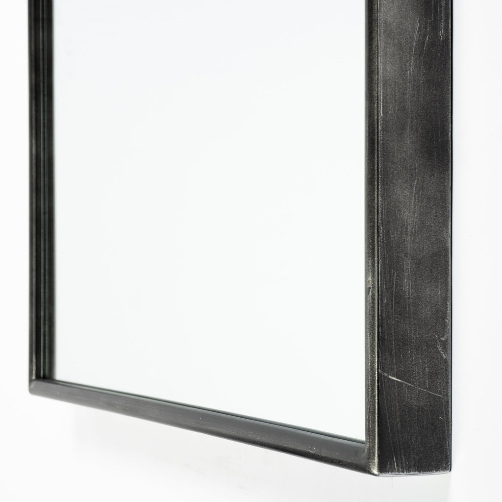 Black Metal Arch Framed Full Length Hanging Mirror - 70-inch