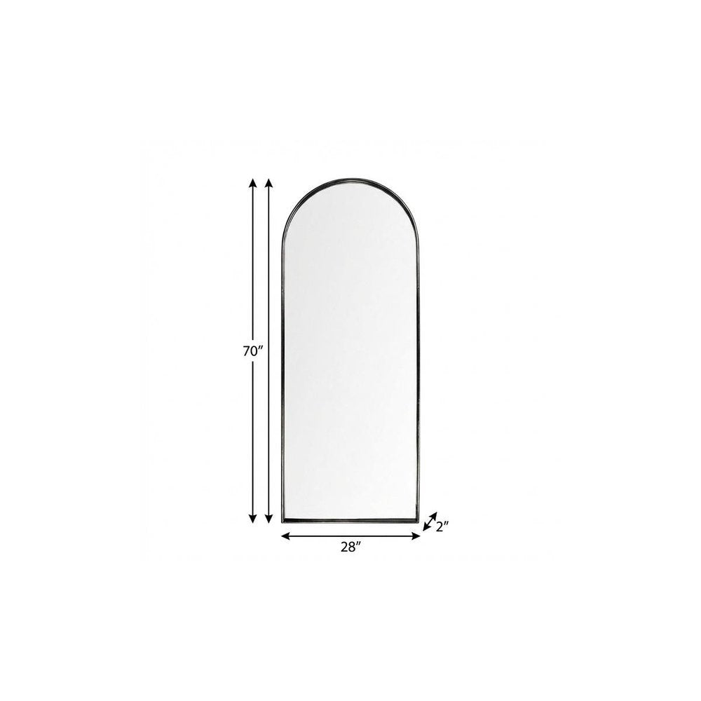 Black Metal Arch Framed Full Length Hanging Mirror - 70-inch