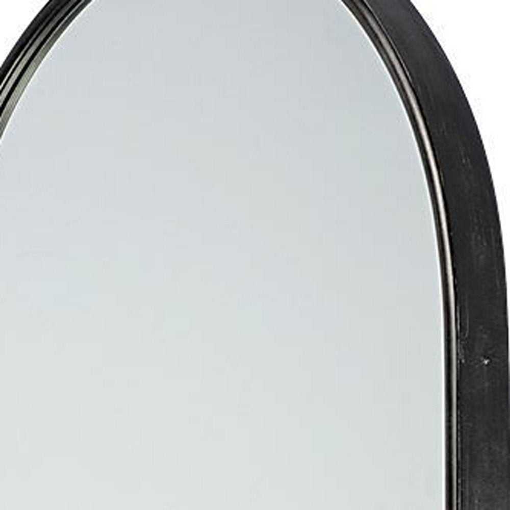 Black Metal Arch Framed Full Length Hanging Mirror - 70-inch